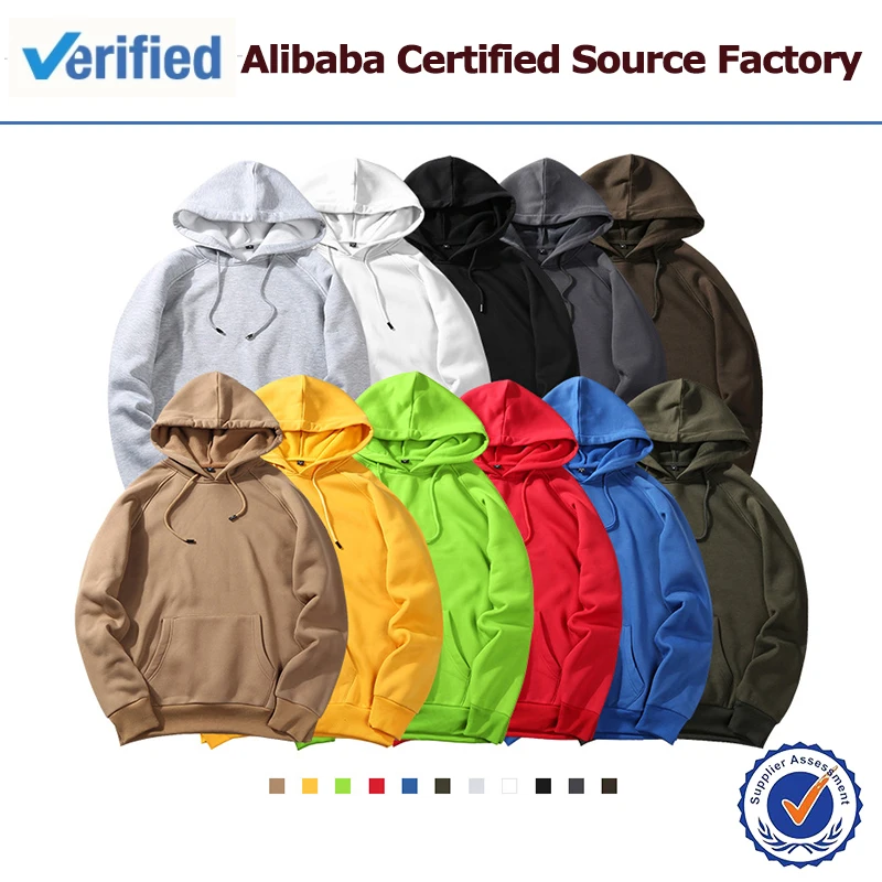  Fashion custom solid color blank oversized plain pullover 100% cotton mens sweatshirts