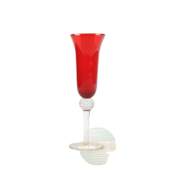 tableware red colour glass goblet burgundy wine glasses with customized logo printing
