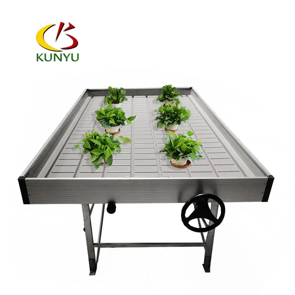 Durable Greenhouse Rolling Benches Aluminum Ebb And Flow Table Butterfly Orchid Flowers Nurseries Farms Growers