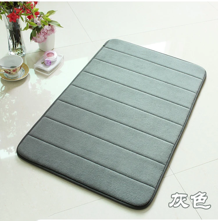 Memory Foam Kitchen Living Room Bathroom Toilet Floor Absorbent Non-Slip Coral Velvet Household Mat Carpet and Rug