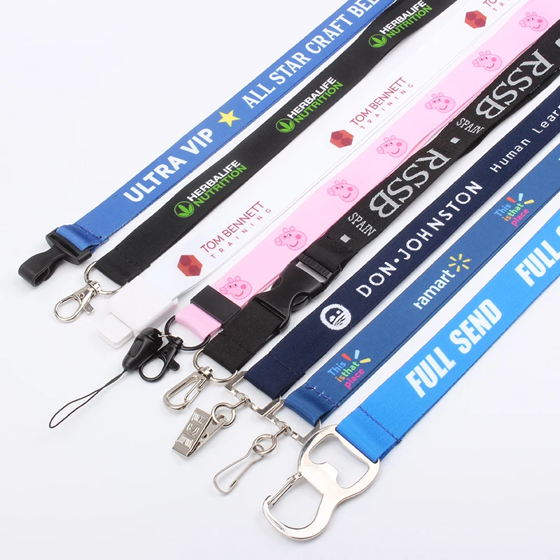 Free sample key chain/cell phone lanyards gift label safety breakaway neck strap wholesale