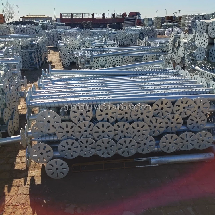 Manufacture galvanized ground earth screw pole post anchor for solar project