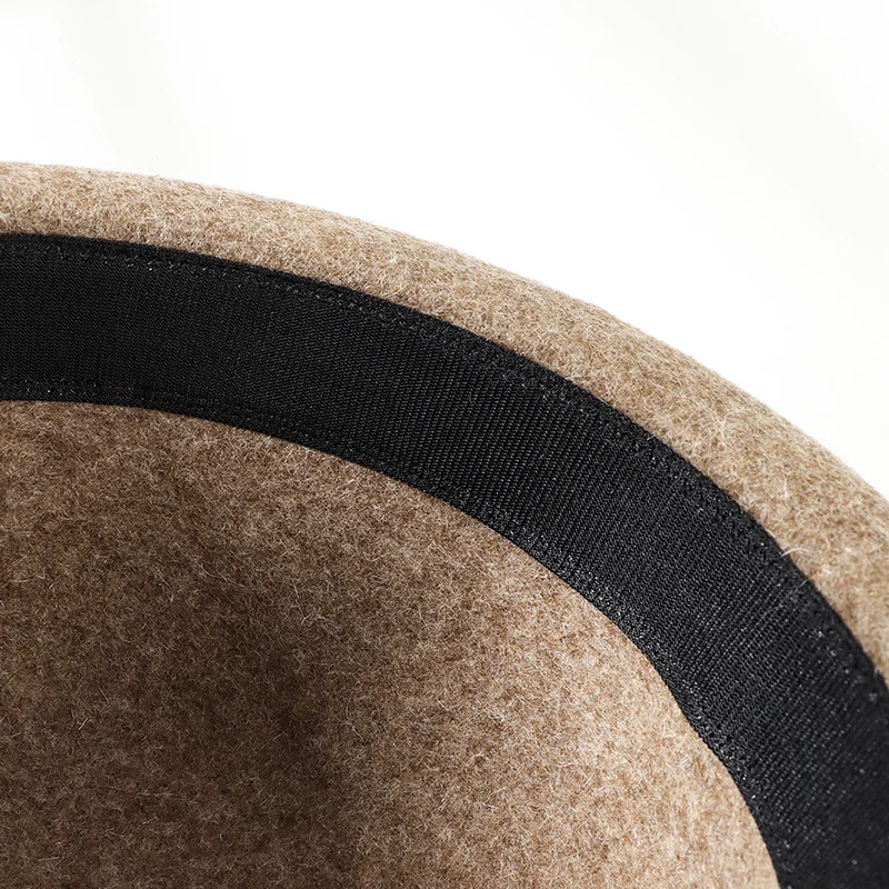 Оптовая продажа осенняя модная британская шляпа с маленькими полями шерстяные зимние черные шляпы-федора для