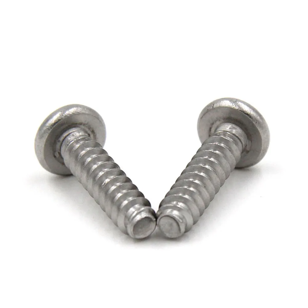 18-8 A2-70 round/pan head PB specifications stainless steel metal cross flat mouth flat tail self-tapping screw ISO7049