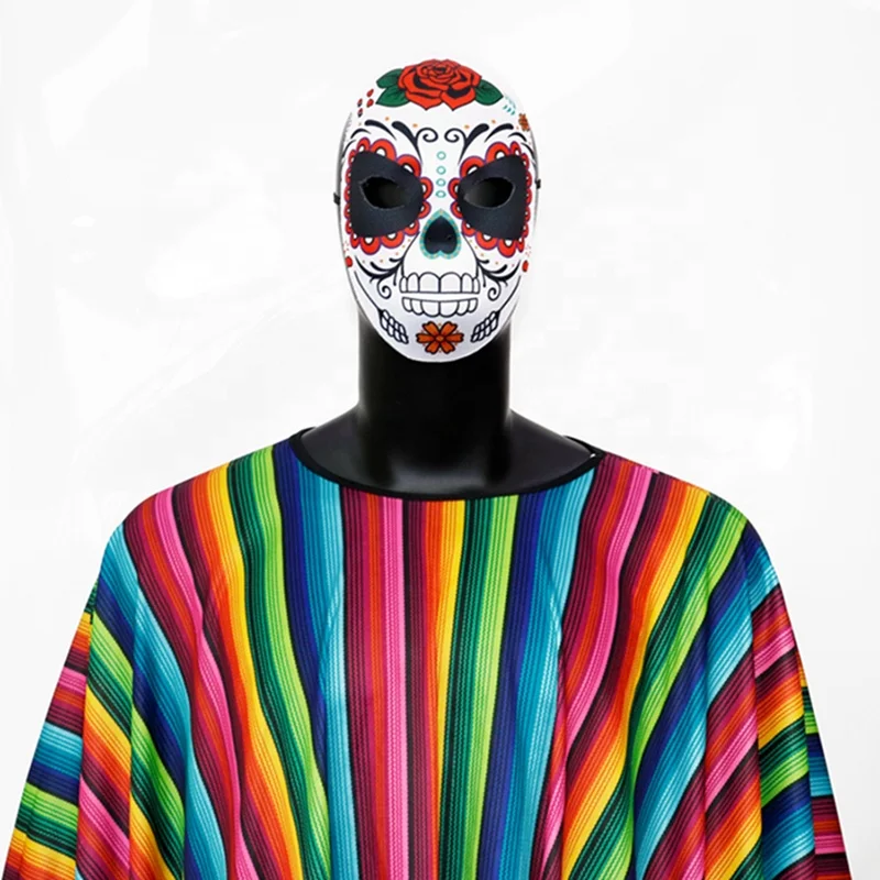 Halloween Undead Skeleton Flower Mask, Day of the Dead cosplay masquerade spooky party holiday  decoration Mexican style Venice