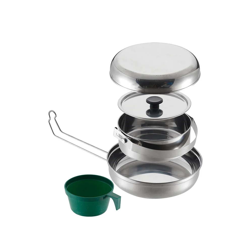High Quality Stainless Steel Picnic Camping Cookware Camping Outdoor Cooking Pot Set