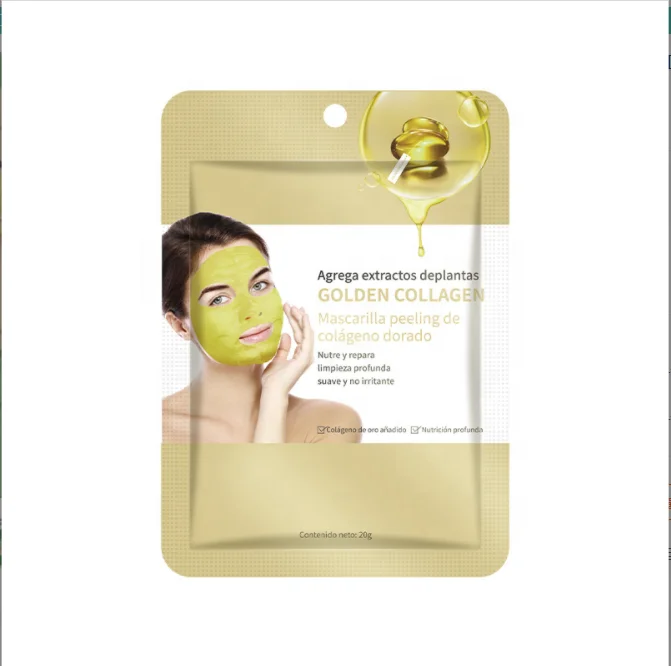 Private Label Cosmetic Facial Mask Aloe Clay Mask Golden Collagen Peeling Mask  Skin Care Whitening Cleaning