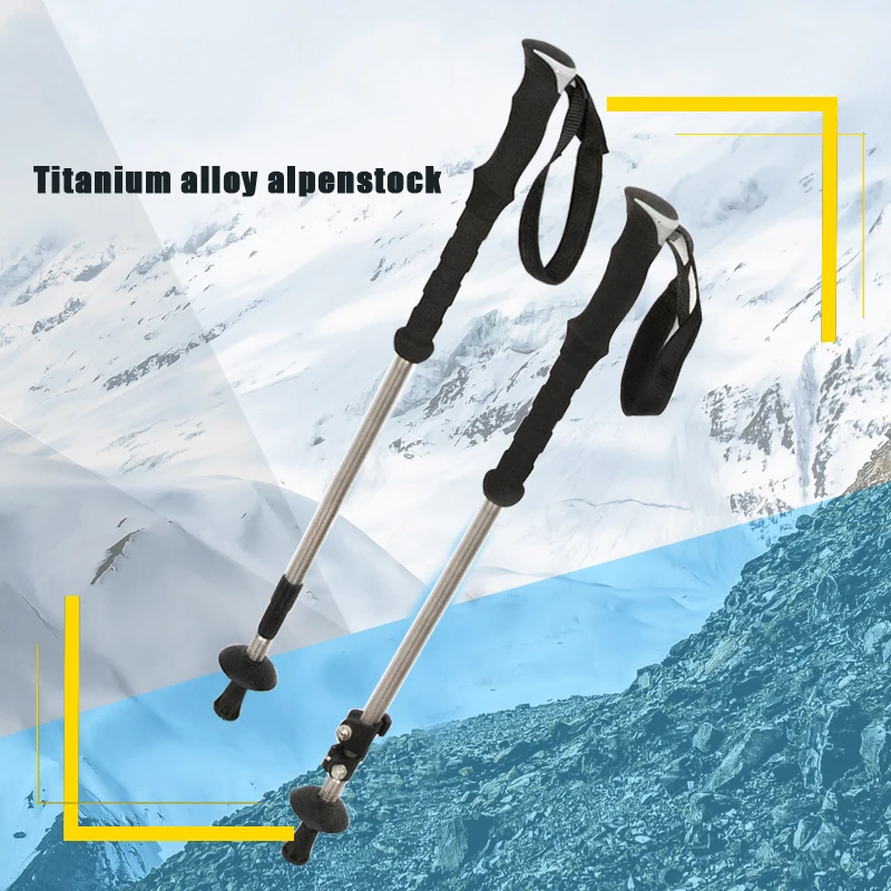 
Gr.9 titanium alloy nordic walking stick alpenstock 
