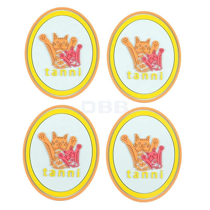 Customized Embossed badge animal pattern iron on  Logo tag Silicone PVC 3D Soft Rubber Patches for clothing