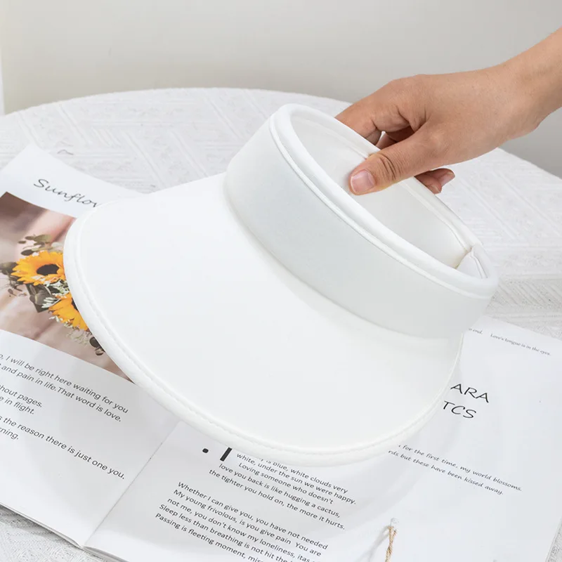 Hot Sale Big Brim Sun Visor Hats Adjustable Sun Protection Sports Visor Hats Summer Wide Brim Cap