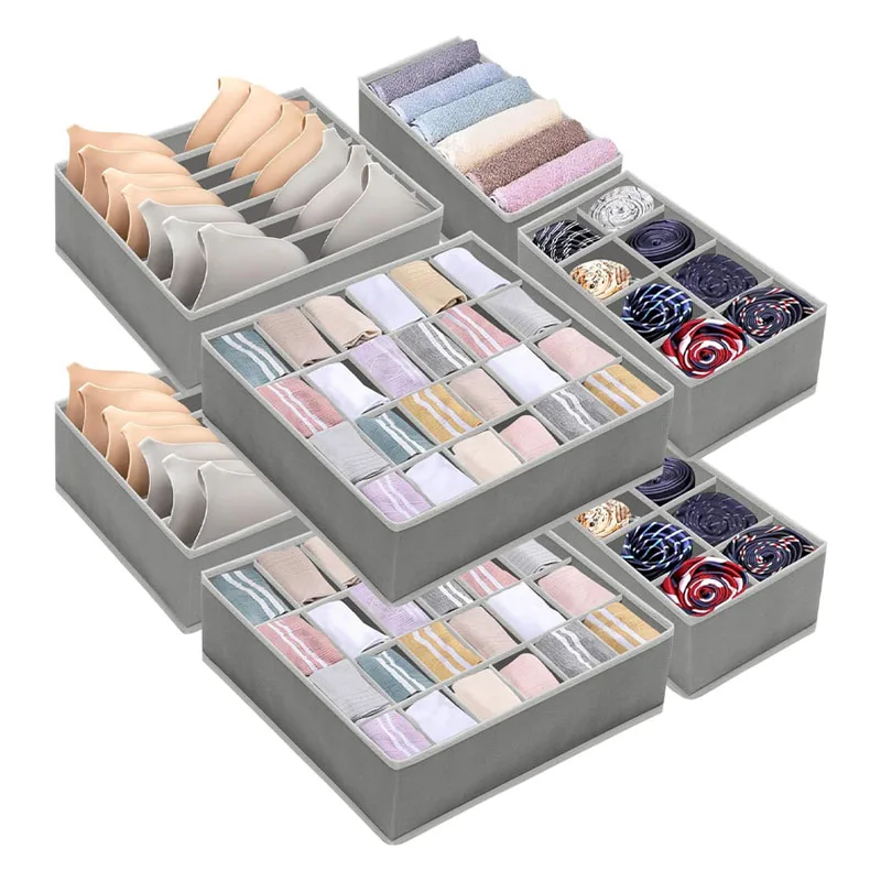 Underwear Organizer Dividers 24 Cell Drawer Organizers Fabric Foldable Cabinet Closet Organizers and Storage Boxes