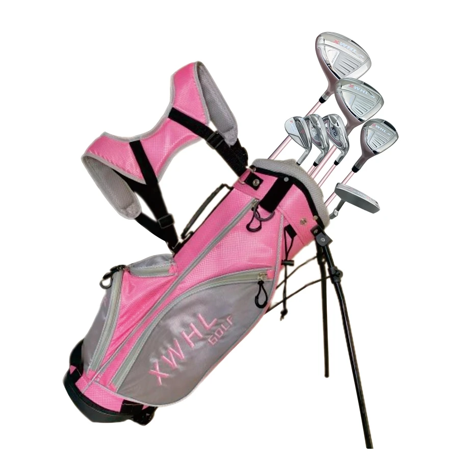 Custom Junior Girls Complete Golf Club Set Right Handed Golf Club Set for Age 5-9,10-14 Kids Customized Rubber Graphite & Steel
