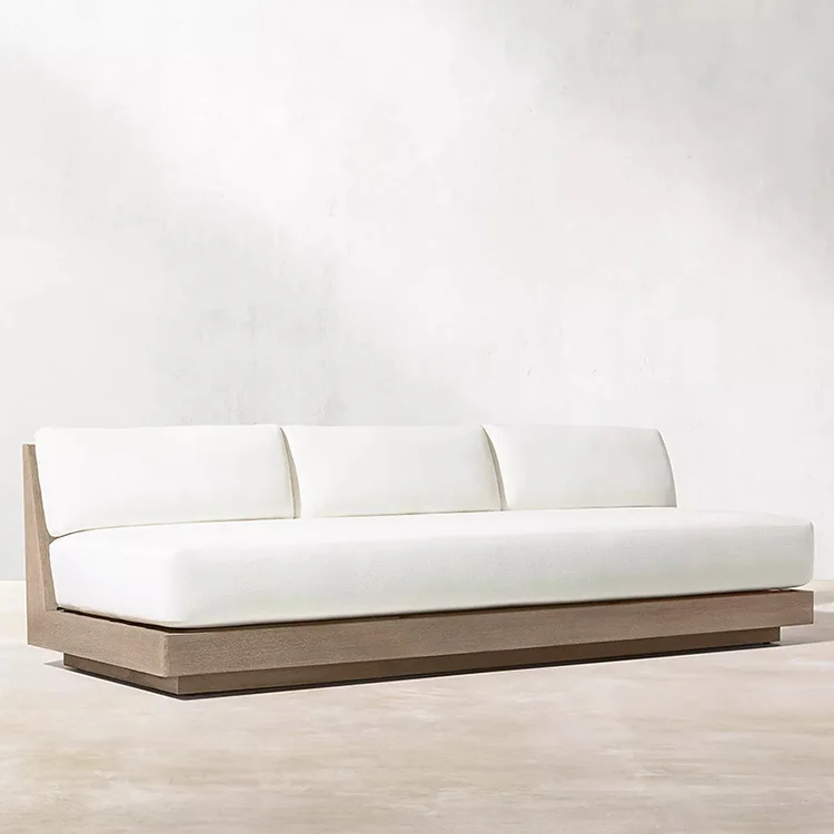 Modern Patio Set Garden Furniture High Quality Teak Wood Outdoor Sectional U Shaped Sofa Set