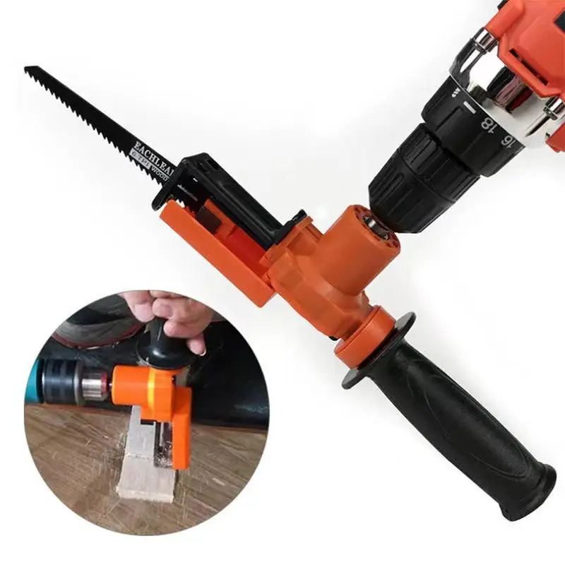 Electric hand drill turn it into a chainsaw