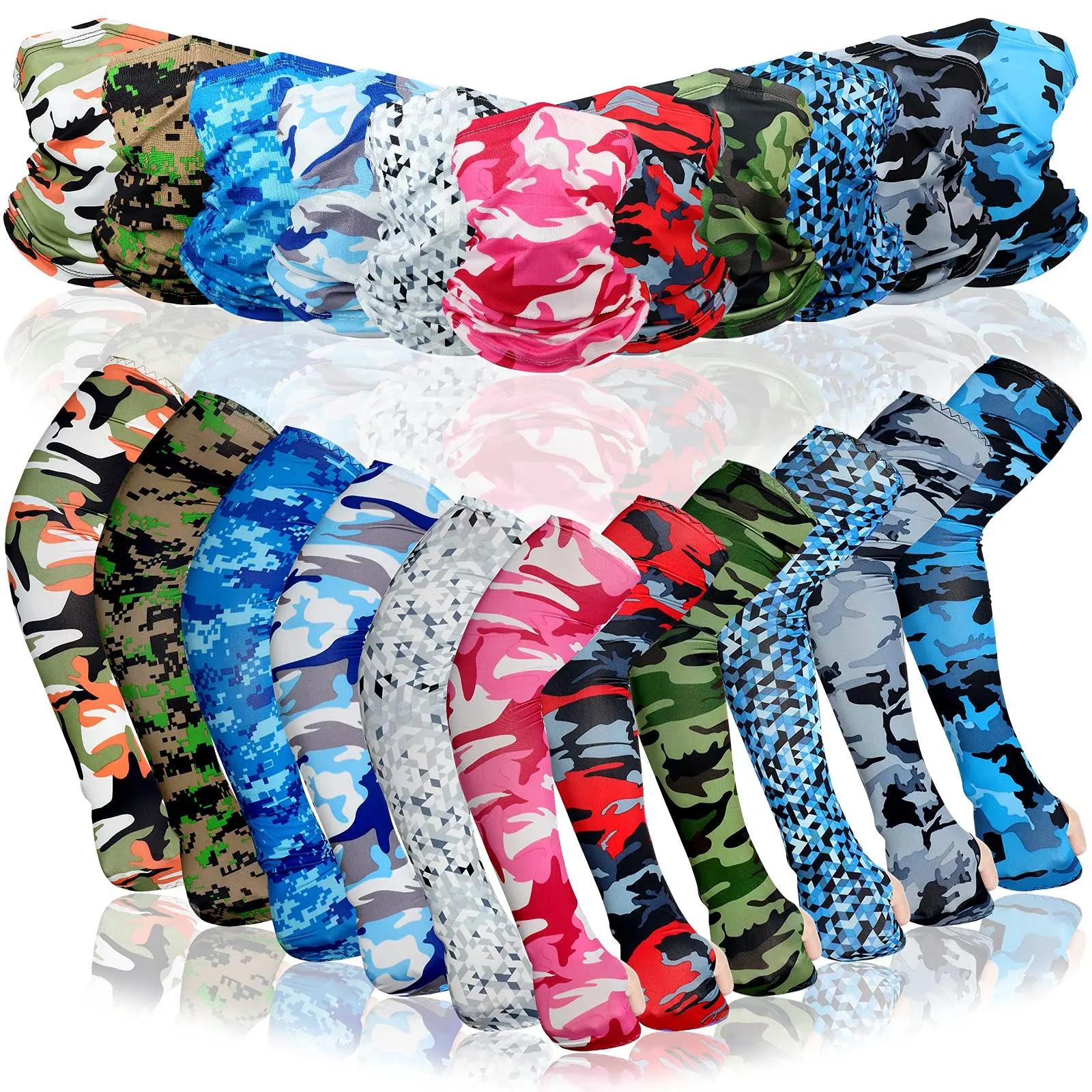 Wholesale Custom Face Tube Bandana Multifunctional Headwear Bandan Sun-Protection Sleeves Arm Tattoos Cover