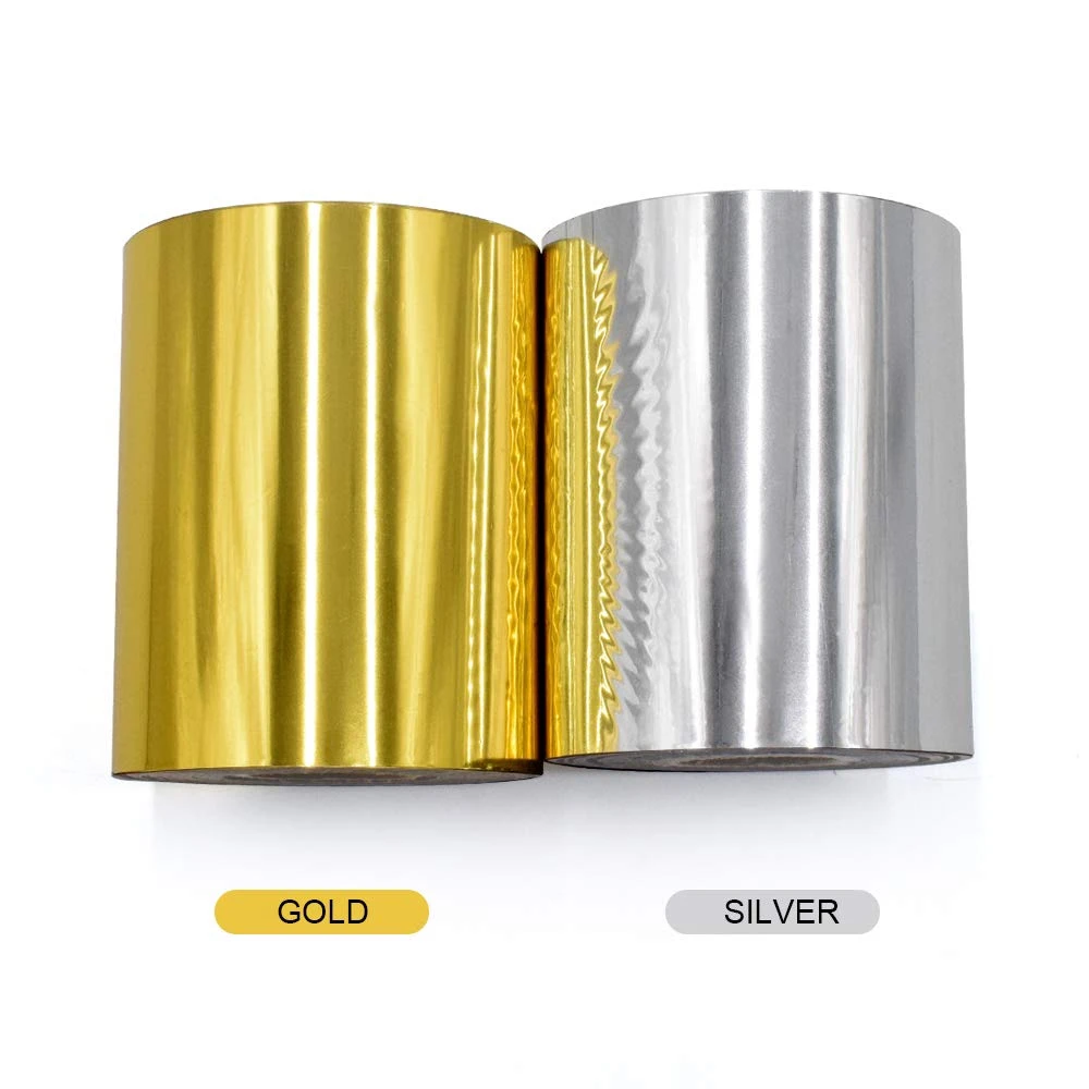 8CM*120M Golden or Silver Color Hot Foil Stamping Paper Suit For Stamp Machine DIY LOGO Economy