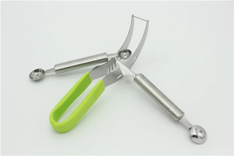 Hot-Sale 3Pieces Fruit Ice Cream Carving Knife Set Watermelon Slicer Kitchen Accessories Tools