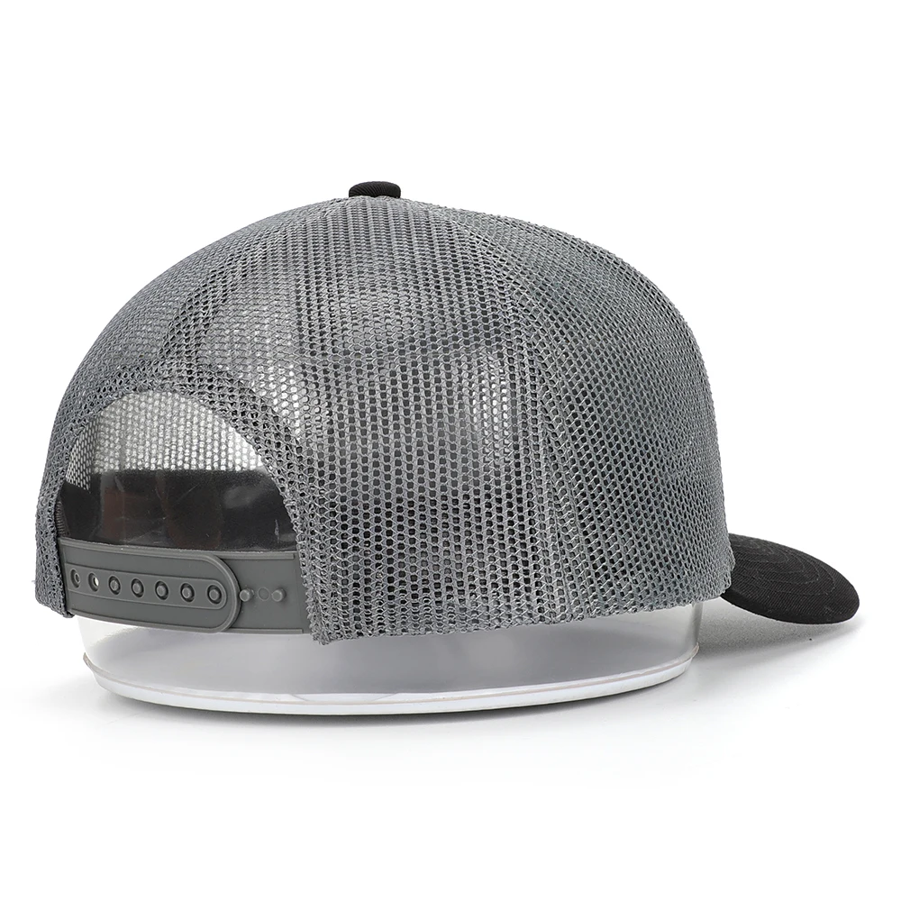 Elegant High Quality Custom Your Own Brand 6 Panel Curved Bill Blank Black Plain Back Mesh Mens Trucker Hats Caps