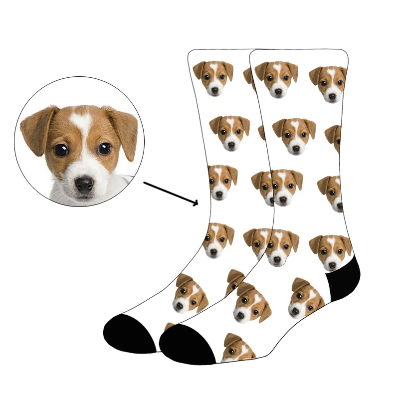 Colorful Custom Novelty DIY Men&Women Socks Funny Print Couples Dog Cat Personalized Your Face Photo on Sock Unisex for Gift