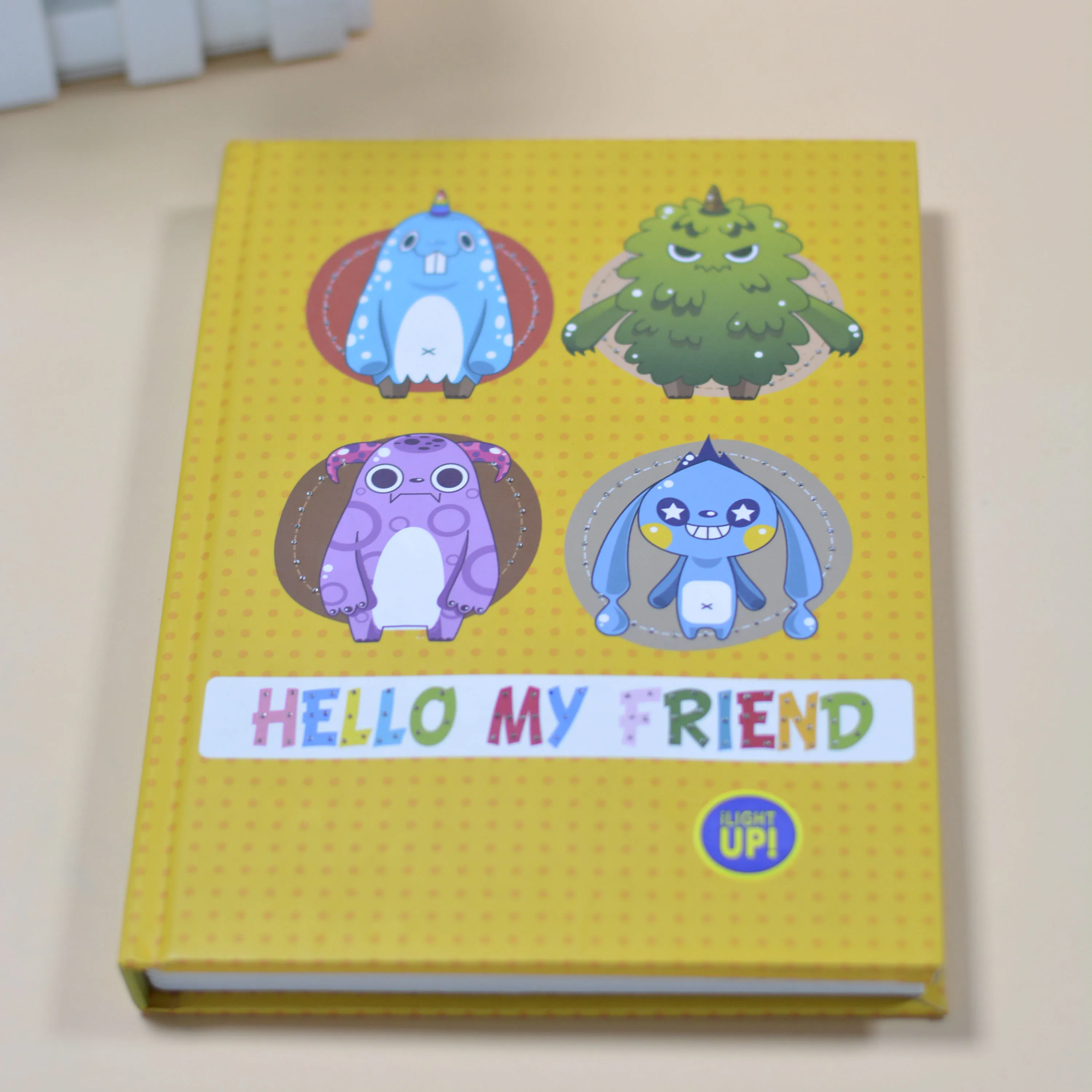 Wholesale School Supplies Mini Cute Notebook A5 customize logo with led lighting and music