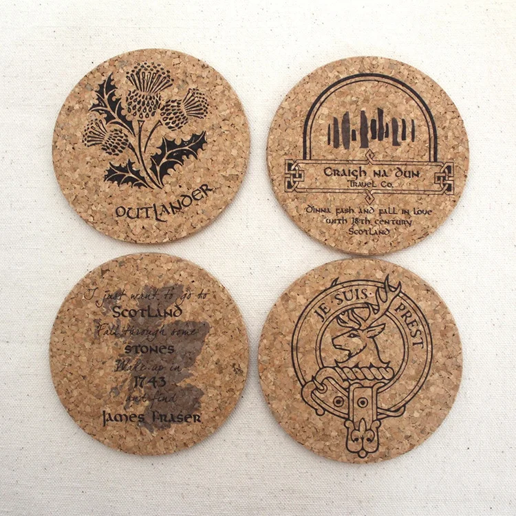 Personalized Custom Cork Coaster Sublimation Wood Cork Coaster Round Housewarming Gifts for New Home Present