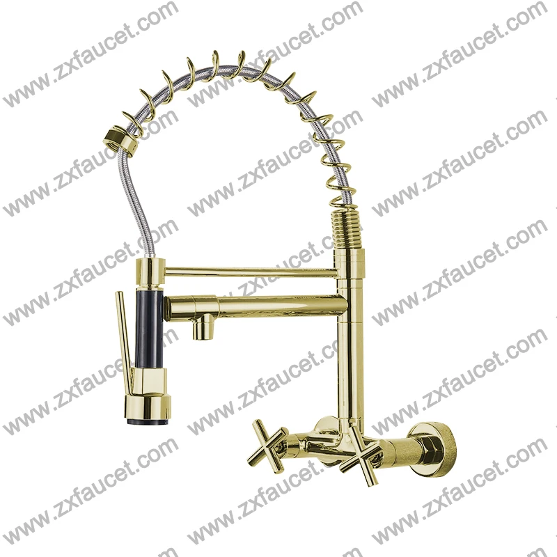 Zuoxuan American  Chrome Plated White Flexible Hose Mixer Tap Faucet For Kitchen