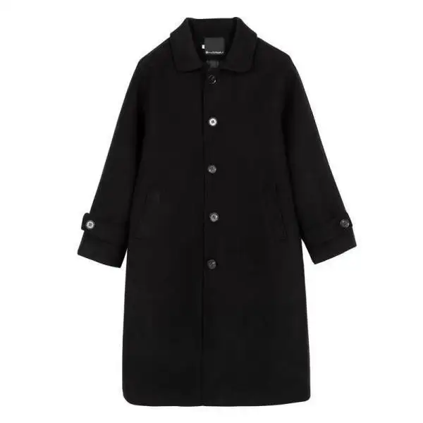 Autumn New  Home British Style Korean Version Womens Double-breasted Mid-length Black Trench Coat Women