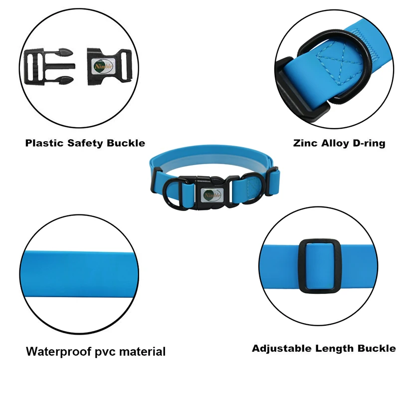 New Arrival 2023 Wholesale Pet Dog Collar,Custom Waterproof reflective PVC coated Dog Collar with leash set