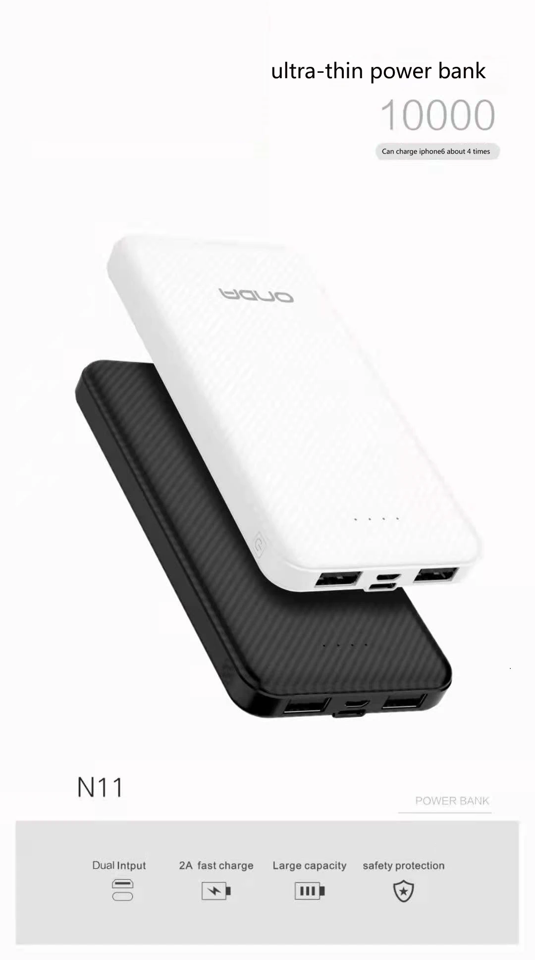 Китайский бренд ONDA Mobile Power быстрая зарядка Мобильный блок питания безопасный эффективный мобильный