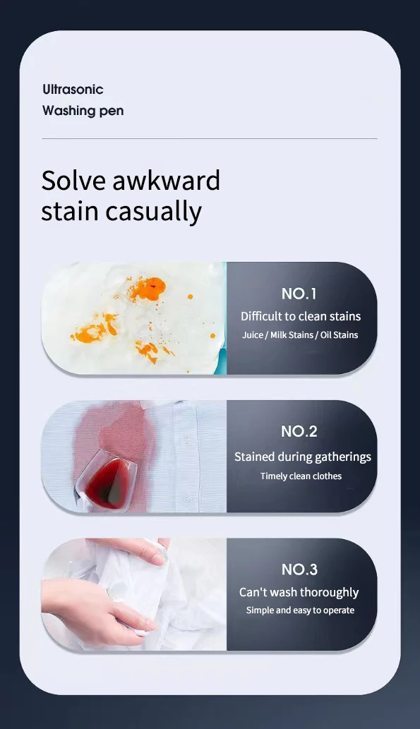 New Arrival Portable Handy Electric Clothes Washing Machine Stains Cleaner Ultrasonic Laundry Pen Stick for Travel