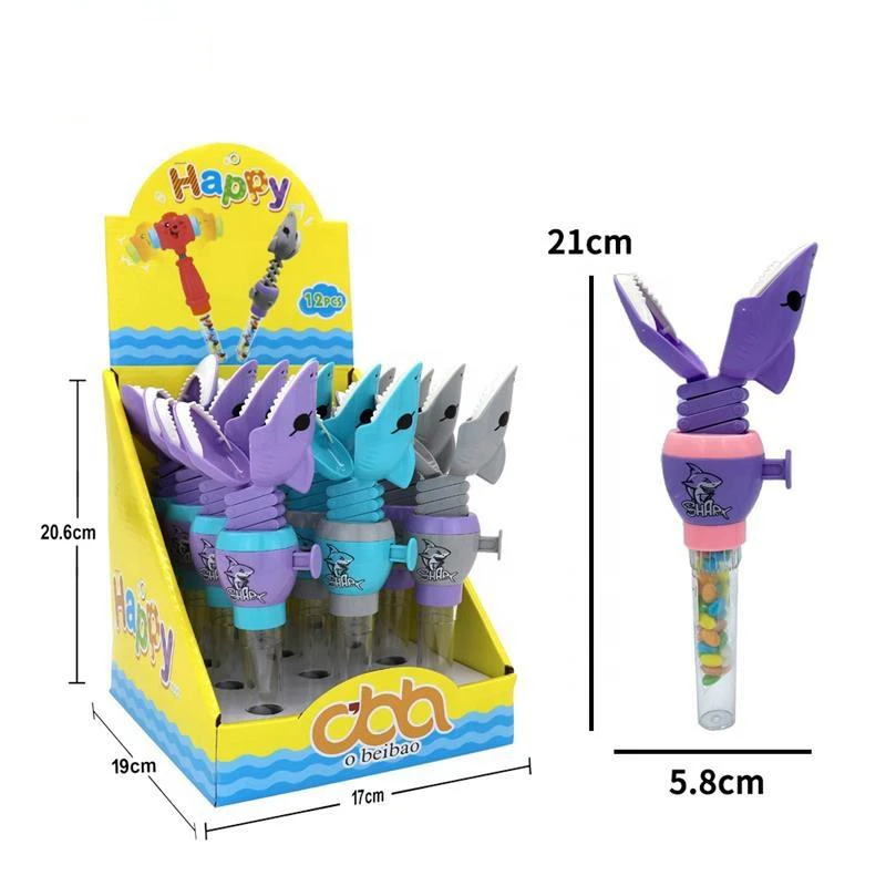 Promotional toys telescopic shark head  fill In candy underwater world toy candy