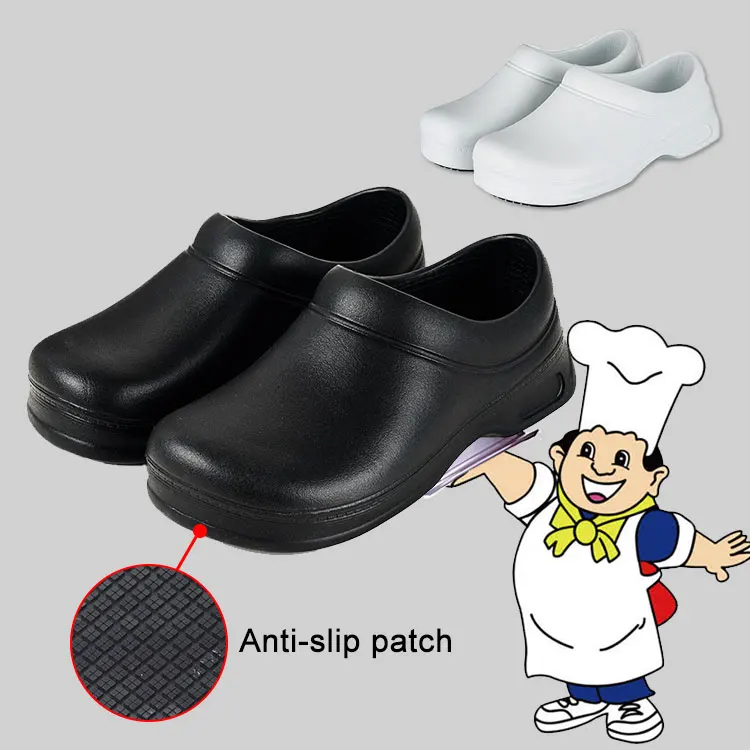 Best Women Oil Resistant Work Medical White Black Waterproof Light Weight Non-Slip Antislip Eva Chef Safeti Shoes Men Kitchen