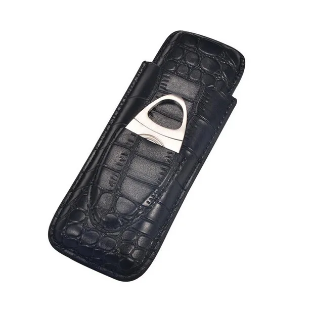 Hot Selling Carbon Fiber Cigar 2 Fingers Holder Travel Humidor Cigar Case