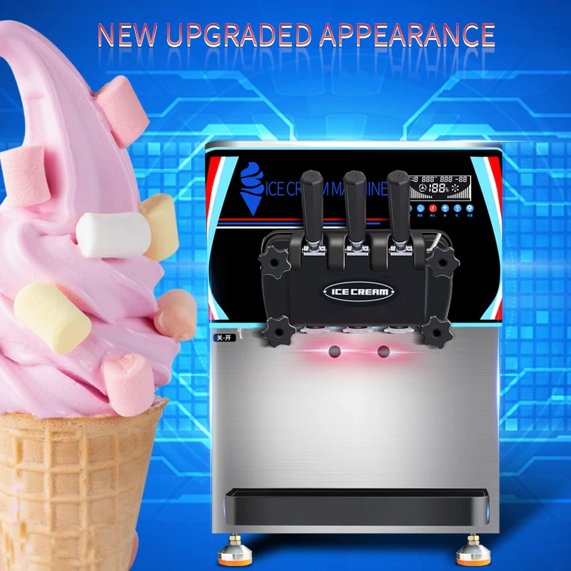 MK-6618CTB commercial automatic tabletop 3 flavors hotel machinery ice-cream machine wholesale price