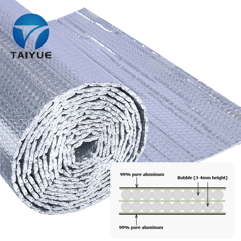 Double Bubble Reflective Foil Insulation 6mm Thickness Aluminum Foil Radiant Barrier Wrap Warehouse Thermal Insulation Sheet