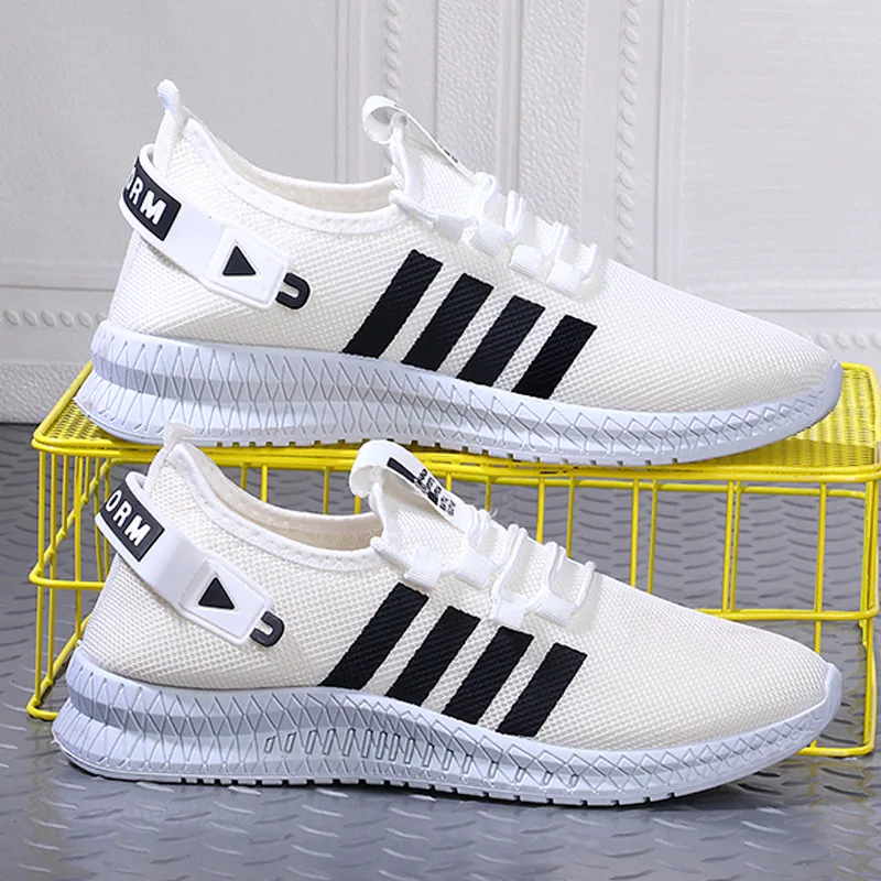 oem cheap breathable mesh upper black sneaker white casual for men walking style shoes did sport shoes