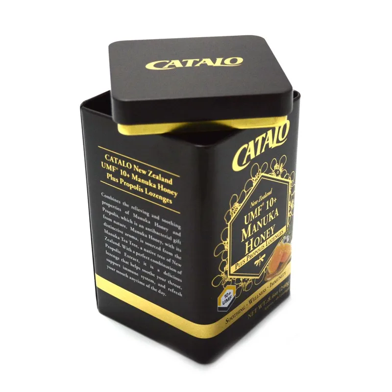 Customized square metal packing tin box for food chocolate tea durable  tin case