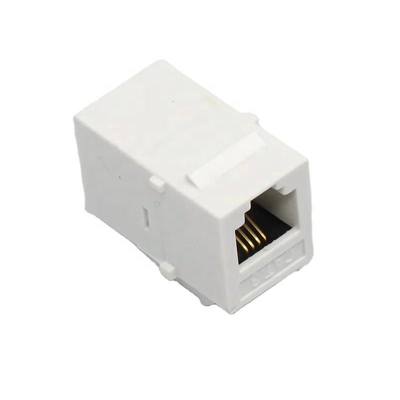 RJ11 Cat3 180 degree in-line coupler utp  keystone jack