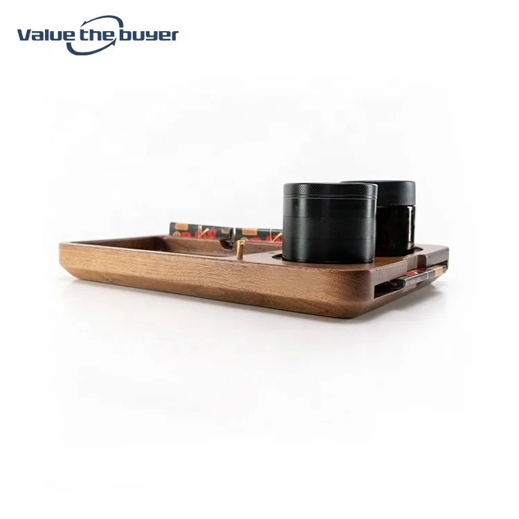 Custom Weed Hemp Gift Black Walnut Wood Weed Accessories Wood Bamboo Rolling Tray