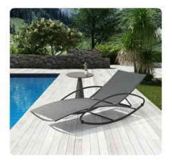 Tctd Fashion Style Outside Patio Furniture White Outdoor Swivel Rocking Chair Eco-friendly Garden Rattan Aluminum Chairs