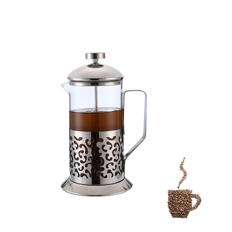 
Customized 600ML Metal New Self Lock Pyrex Glass French Press 