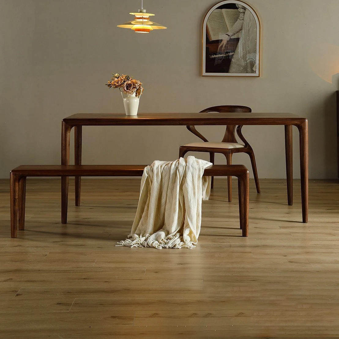 Customize Hot sale modern live edge natural South America walnut slab dining table indoor