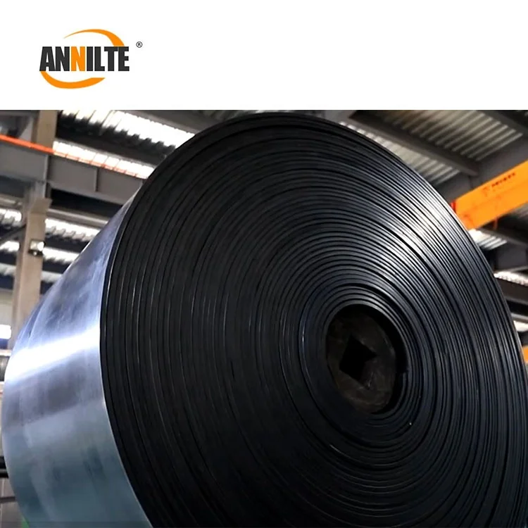 Annilte  SBR rubber EP 100/150/200/300 flat conveyor belt black Cold resistant /acid and alkali resistant rubber conveyor belt
