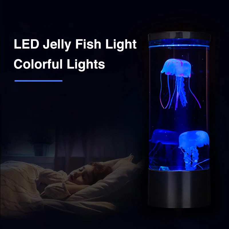 LED Remote Control Fantasy Jellyfish Lamp Night Light Color Changing Aquarium Jellyfish Lamp Lava Lamp