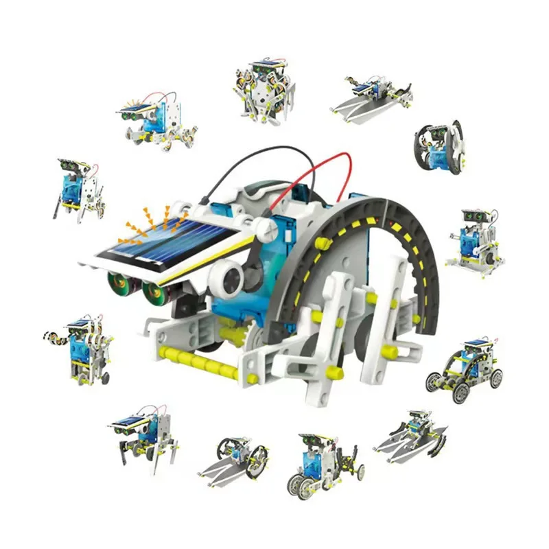 Hot selling DIY13 in 1 scientific experiment puzzle assembly solar robot