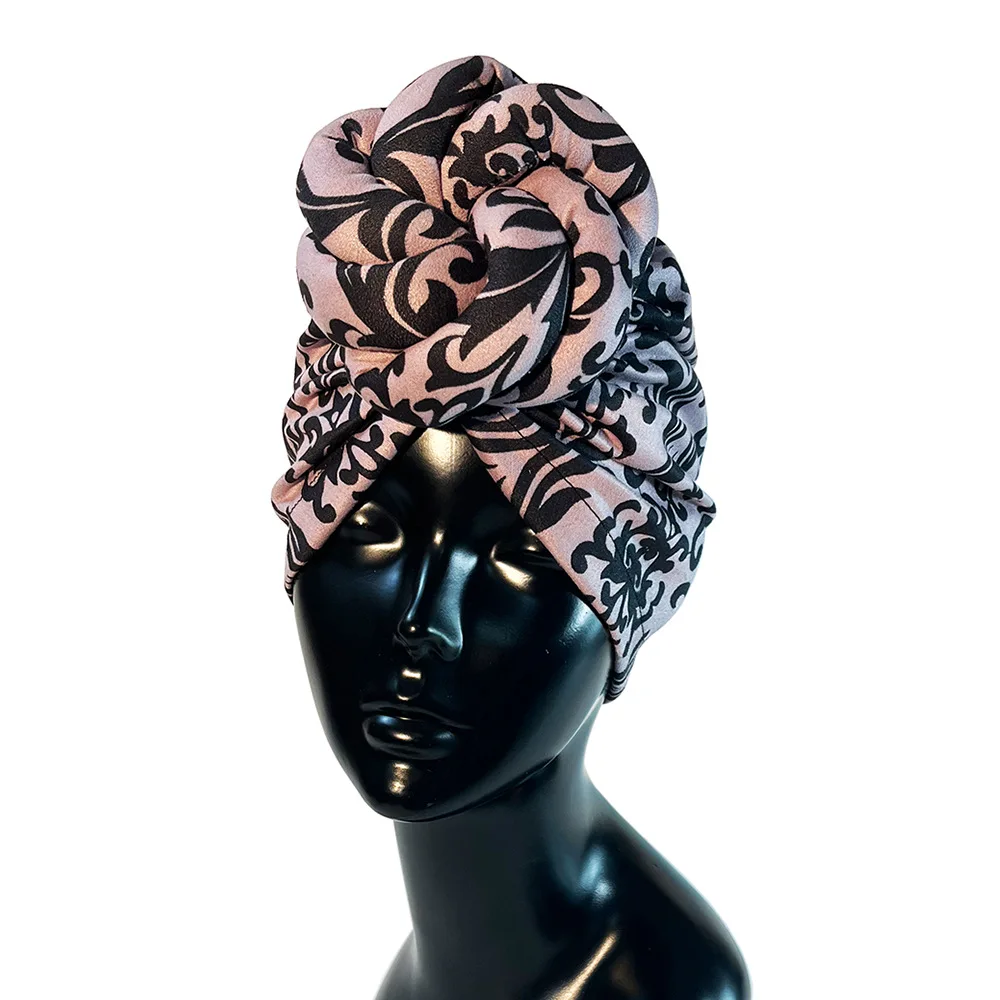 Zifeng OEM Sombrero Turbante Para Mujer Muslim Braided Bouquet Hair Turban Hijab