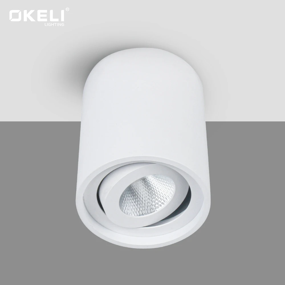 OKELI 220V White Round Living Room Surface Mounted COB Downlights