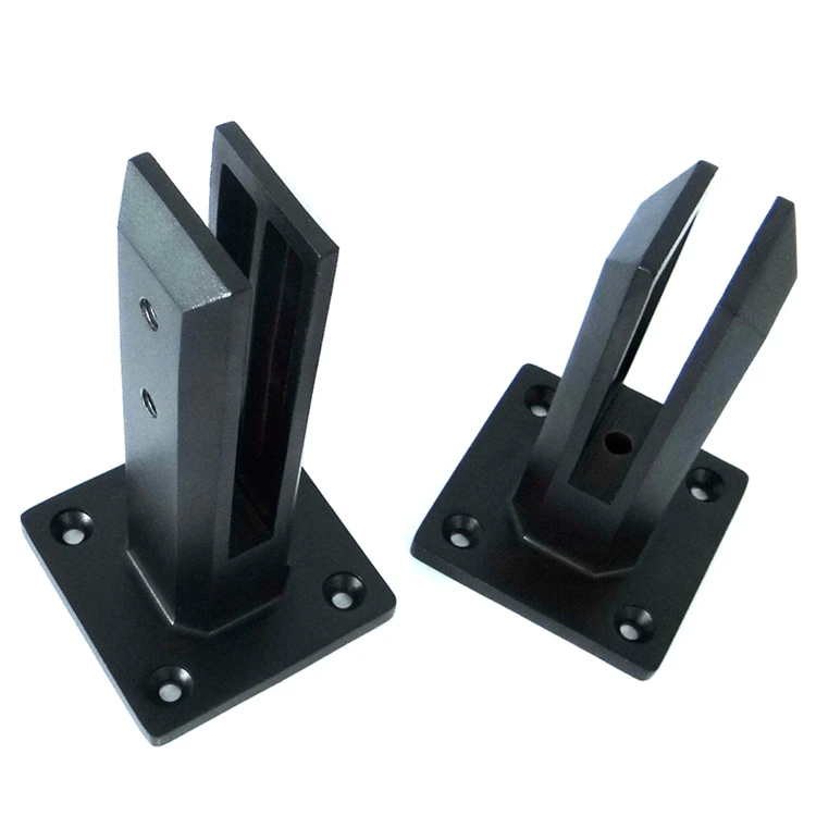 SS304 Matt Black Glass Spigots Satin Stainless Steel 2205 Clamp Swimming Pool Balcony Deck Outdoor Railing fence Balustrade