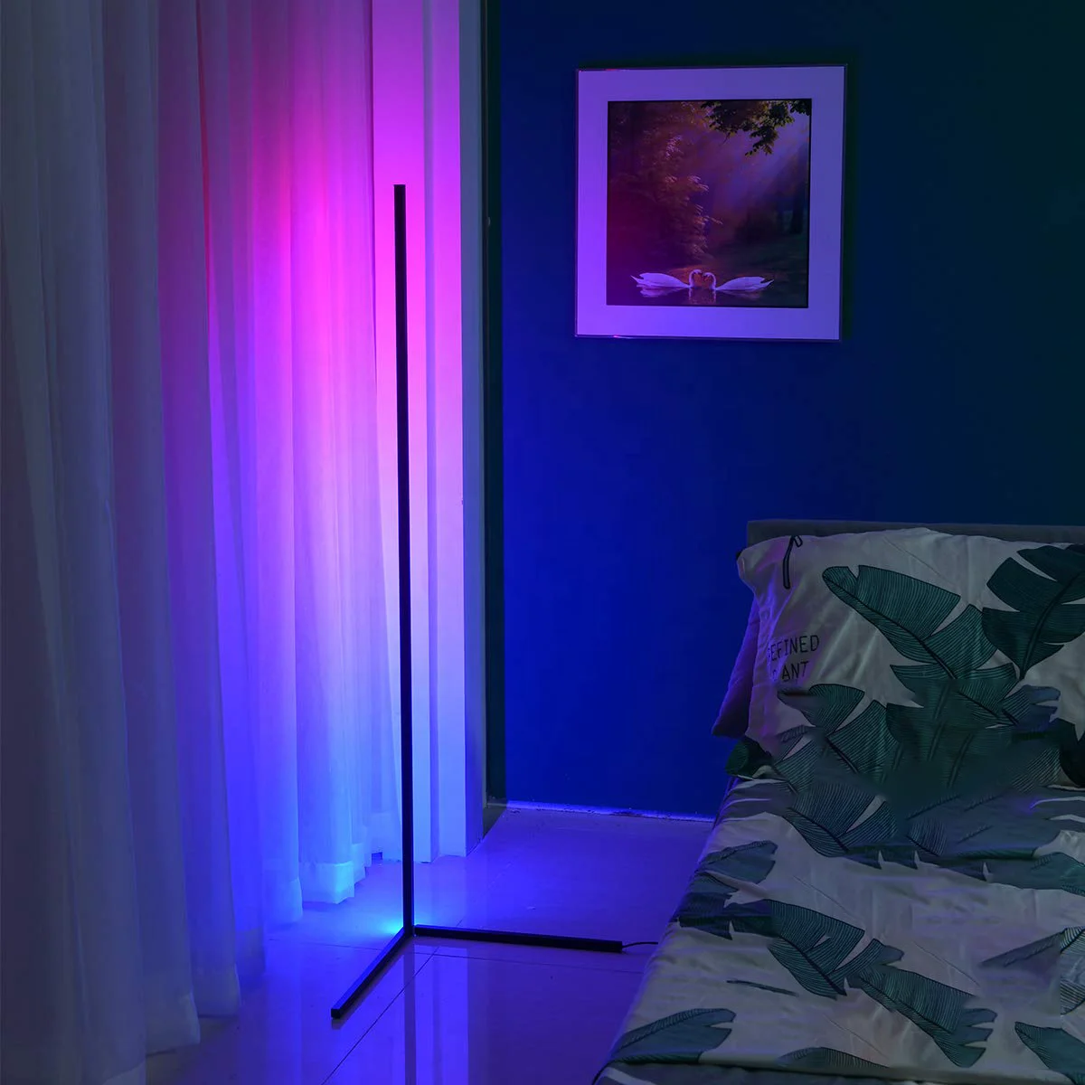 Умная напольная Светодиодная лампа Alexa RGB + IC для спальни гостиной водонепроницаемая современная Минималистичная с дистанционным управлением через приложение угловая