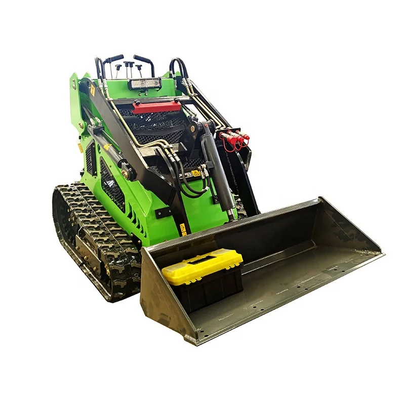 New Design Mini Skid Steer Loader HT430 Gasoline Engine Front End Loader with Wood Grapple Auger and Brush Cutter
